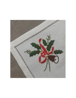 52x37 cm - Individuais de mesa 100% linho bordado a mão - bordados da lixa