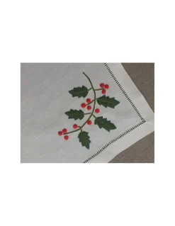 52x37 cm - Individuais de mesa 100% linho bordado a mão - bordados da lixa