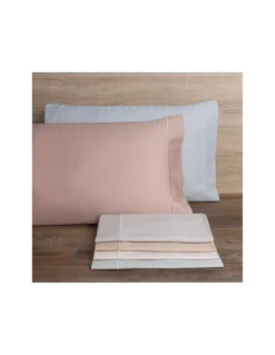 180x290 cm - Jogo de lençóis 100% algodón cetim branco de 300 fios