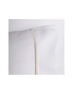 240x290 cm - Jogo de lençóis 100% algodón cetim branco de 300 fios