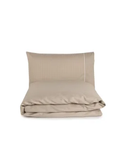 300x260 cm - Jogo saco de edredão cetim 300 fios taupe - Riscas Jacquard