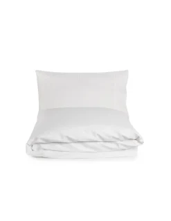 180x220 cm - Jogo saco de edredão cetim 300 fios branco - Riscas Jacquard