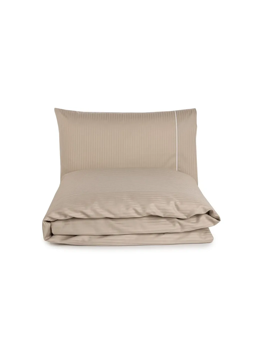 280x240 cm - Jogo saco de edredão cetim 300 fios taupe - Riscas Jacquard