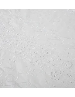 240x220 cm - L´artisan algodão percal branco 200 fios - Bordado Alower C/ ajour