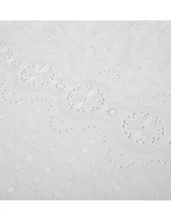 240x220 cm - L´artisan algodão percal branco 200 fios - Bordado Alower C/ ajour