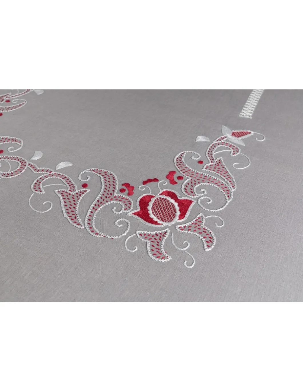 180x360 cm - Toalha de mesa 100% linho bordada a mão