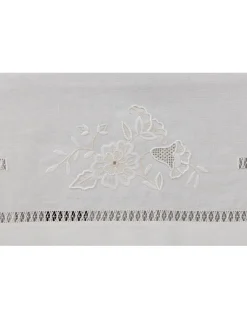180x360 cm - Toalha de mesa 100% linho bordada a mão