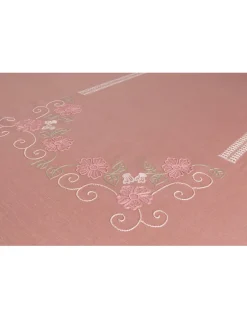 180x280 cm - Toalha de mesa 100% linho bordada a mão