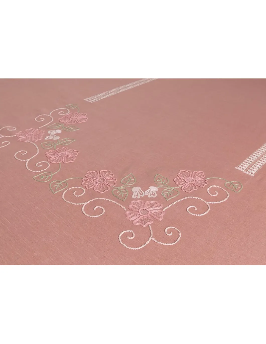 180x280 cm - Toalha de mesa 100% linho bordada a mão