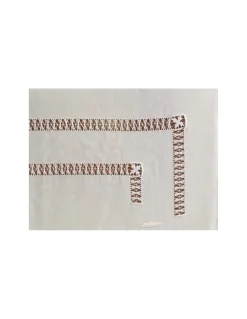 175x300 cm - Toalha de mesa de linho bordada a mão - Bordados matiz e richelieu - bordados da lixa