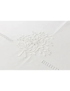 180x350 cm - Toalha de mesa de linho bordada a mão - bordados da lixa Creative Rosemary 2021
