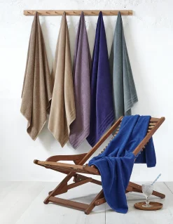 100x180 cm - Toalha piscina 100% algodão Laminado, 380 g/m²