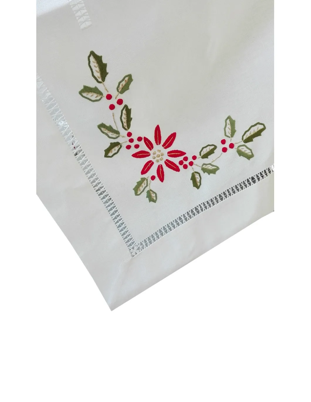 175x350 cm Toalha de mesa de linho bordada a mão - bordados da lixa - Toalha Creative Azevinho