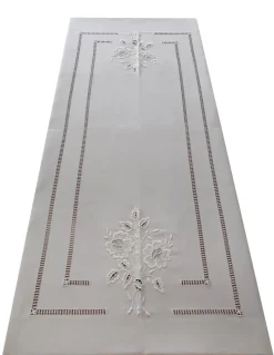 175x275 cm Toalha de mesa de linho bordada a mão - bordados da lixa - Toalha Creative Bouquet