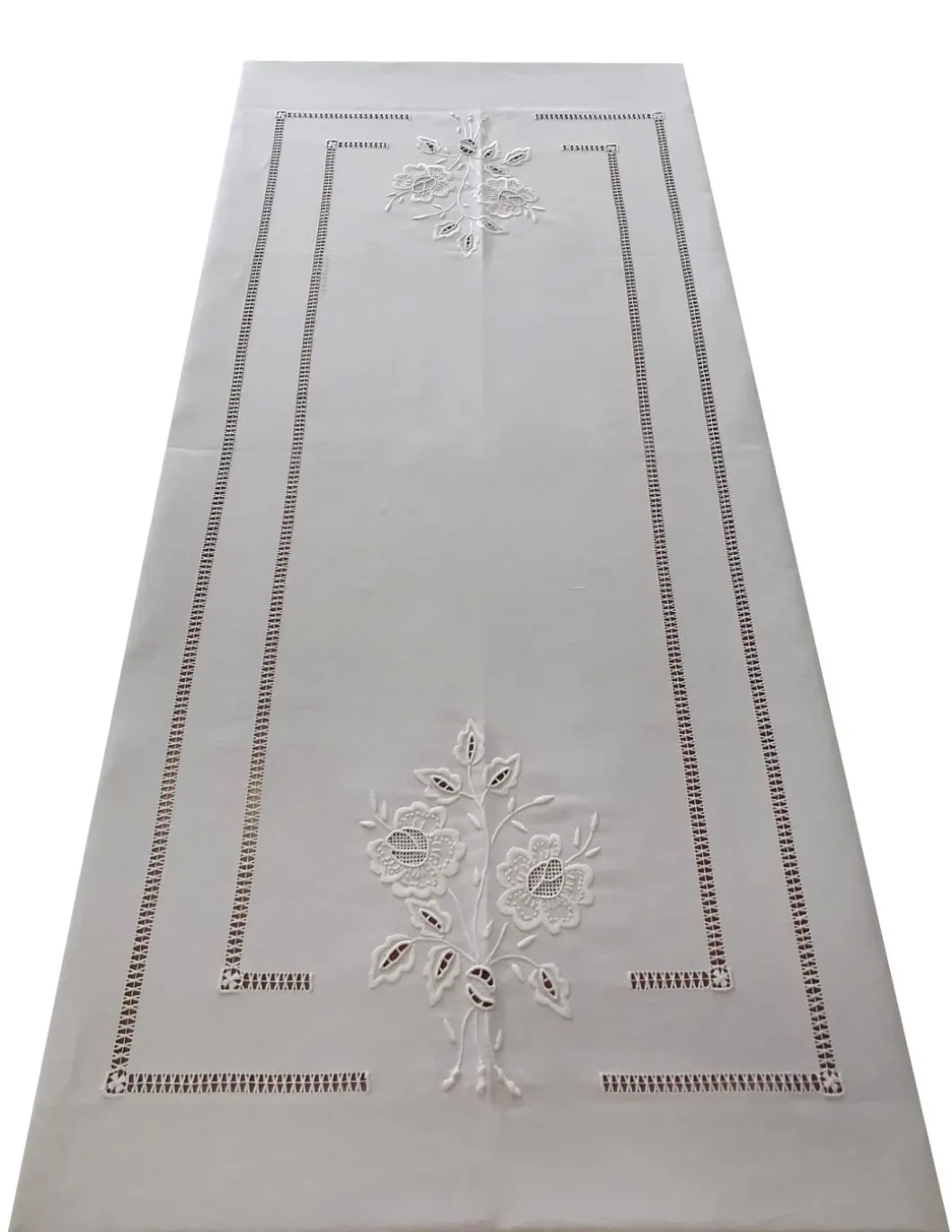 175x275 cm Toalha de mesa de linho bordada a mão - bordados da lixa - Toalha Creative Bouquet