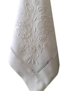 175x275 cm Toalha de mesa de linho bordada a mão - bordados da lixa - Toalha Creative Bouquet