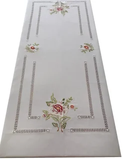 175x275 cm Toalha de mesa de linho bordada a mão - bordados da lixa - Toalha Creative Floral II