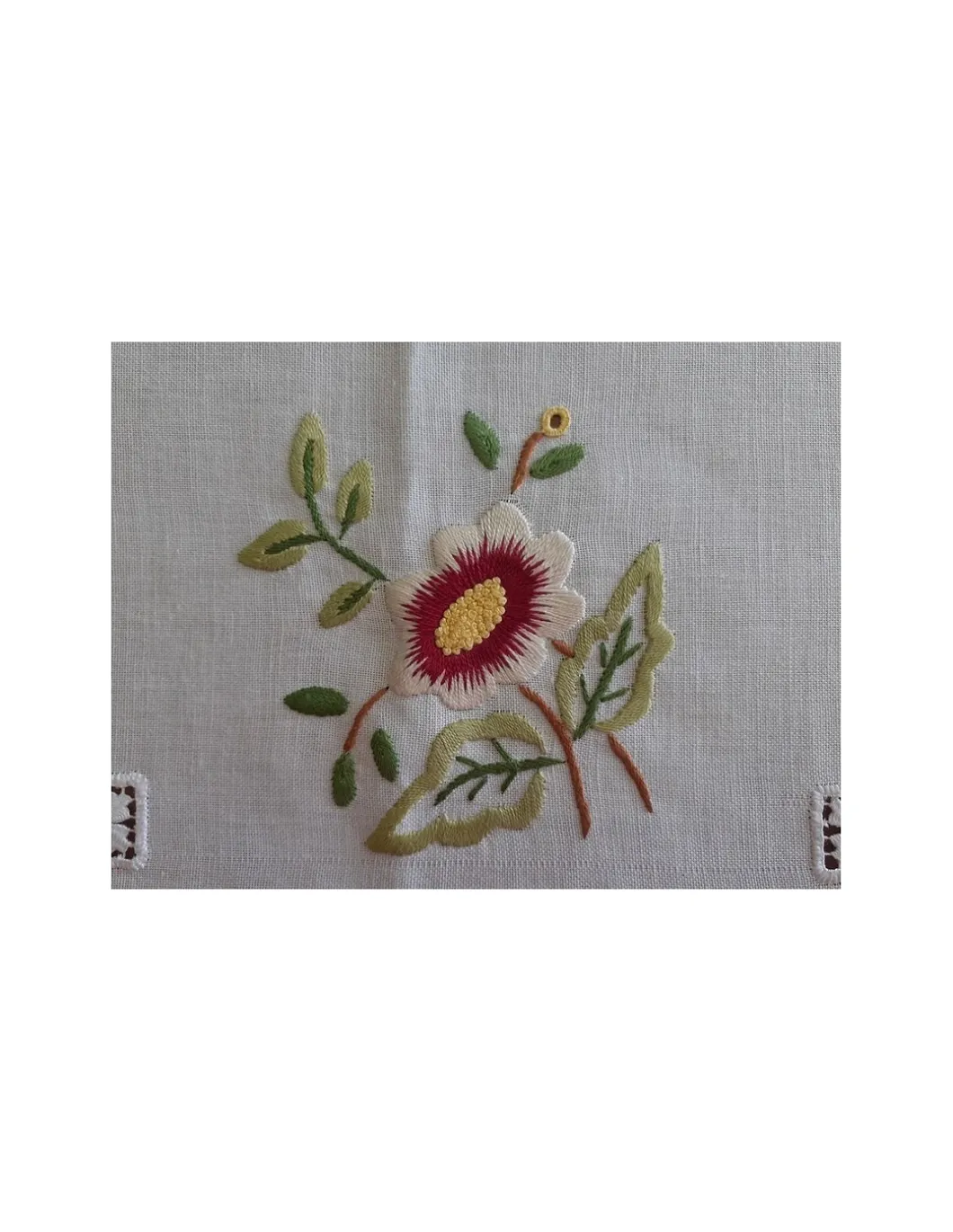 175x275 cm Toalha de mesa de linho bordada a mão - bordados da lixa - Toalha Creative Floral II