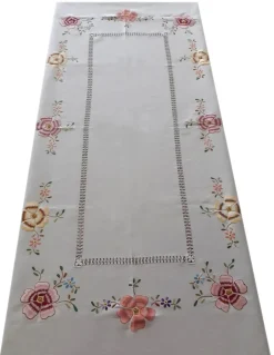 175x275 cm Toalha de mesa de linho bordada a mão - bordados da lixa - Toalha Creative Multi Color