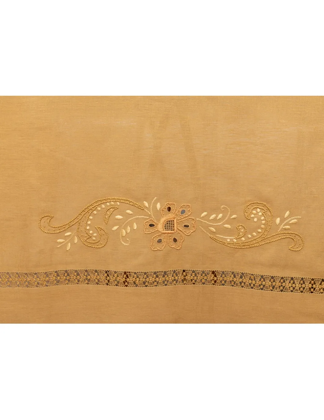 175x350 Toalha de mesa 100% linho bordada a mão + 12 guardanapos 50x50 cm