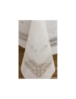 180x280 Toalha de mesa de linho bordada a mão