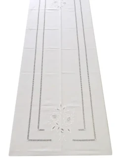 180x350 Toalha de mesa de linho bordada a mão - bordados da lixa Creative Rosemary 2021